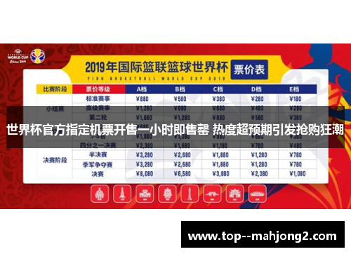 世界杯官方指定机票开售一小时即售罄 热度超预期引发抢购狂潮
